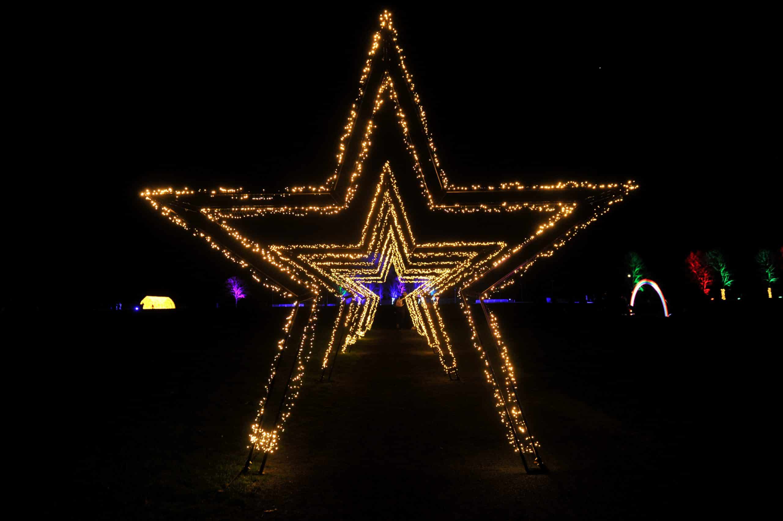 Saundersfoot Christmas light switch on illuminates village