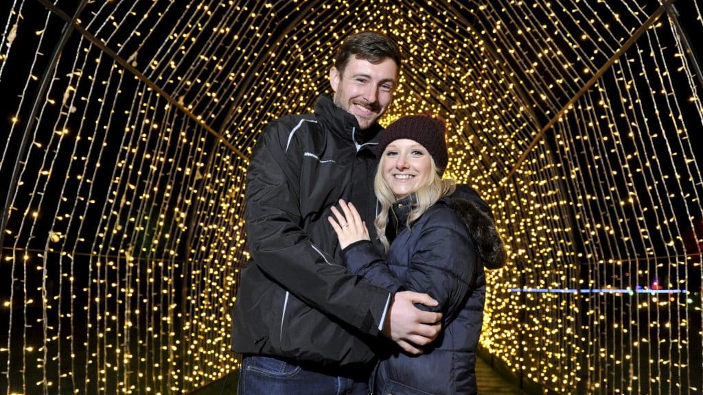 Christmas activities for couples at the Winter Glow Illuminated Light Trail